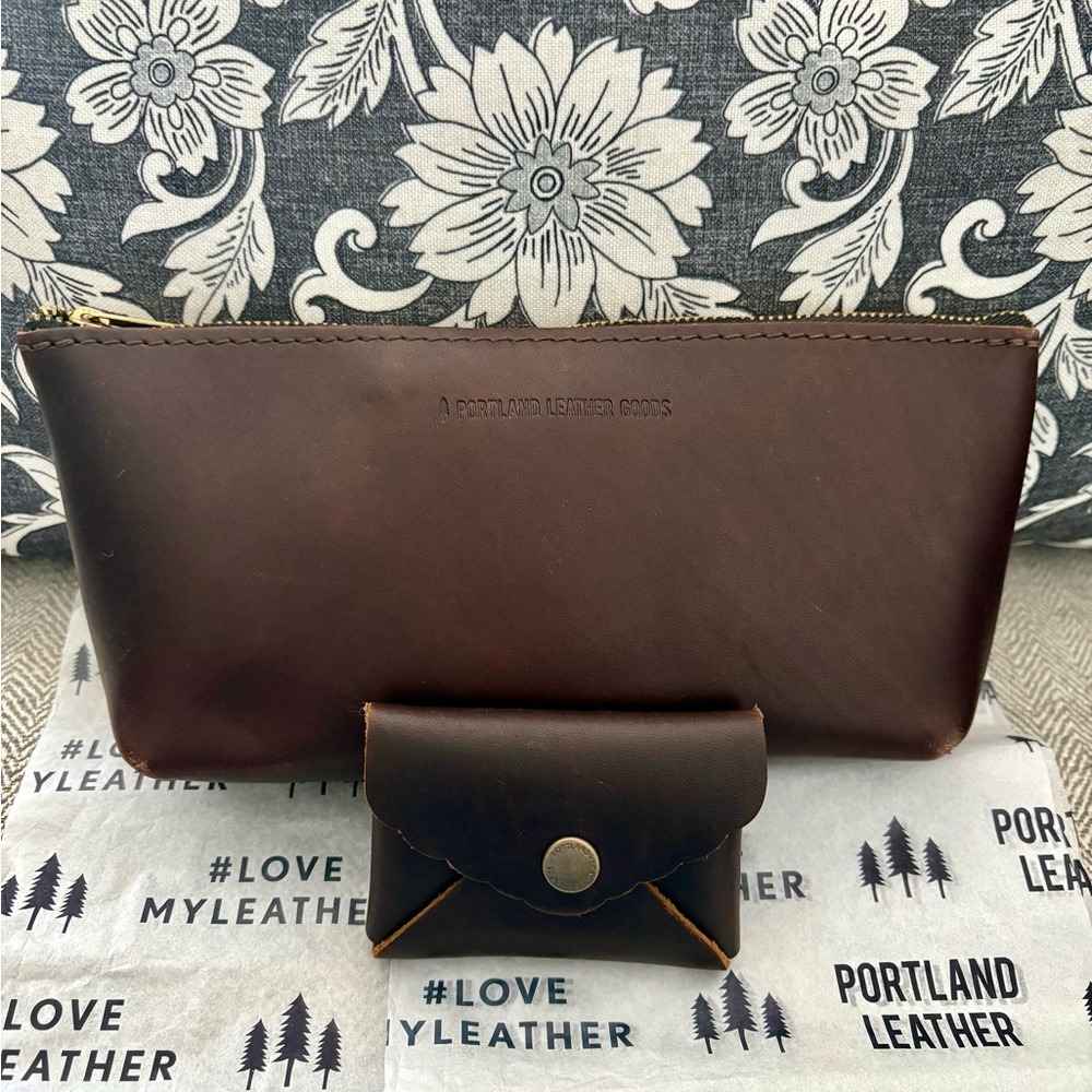Portland Leather Goods Utility pouch & Daisy Grizzly